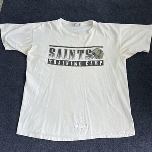 Vintage New Orleans Saints Shirt Mens XL White NFL Football Reebok Training Camp